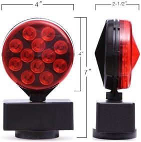 img 2 attached to 🚗 CZC AUTO 12V светодиодный магнитный набор огней для буксировки для лодочного прицепа, автодома, грузовика - сильная магнитная сила 55 фунтов