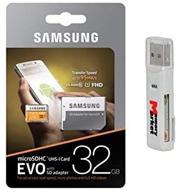 📱 samsung 32гб microsd hc класс 10 uhs-1 мобильная карта памяти с картридером sd для samsung galaxy s7, s7 edge, s8 и s8 plus логотип