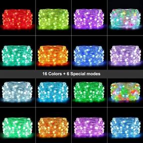 img 3 attached to 🎉 Ollny Color Changing LED Fairy Lights - 33ft 100 Copper Wire String Lights with USB, Remote Timer, Twinkle Effects, Waterproof Firefly Lights for Indoor Decoration, Christmas Party