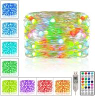 🎉 ollny color changing led fairy lights - 33ft 100 copper wire string lights with usb, remote timer, twinkle effects, waterproof firefly lights for indoor decoration, christmas party логотип