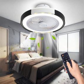 img 4 attached to 🏢 LCiWZ Modern Ceiling Fan with Lights - 20", Flush Mount, Remote Control, 3 Colors, Dimmable, Timer, Adjustable Wind - Ideal for Indoor Kitchen Bedroom