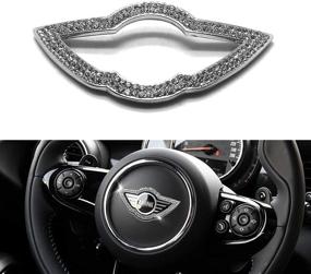 img 1 attached to 🚗 YaaGoo Mini Cooper Steering Wheel Emblem Sticker: Crystal Bling Decor, Sleek Metal Finish