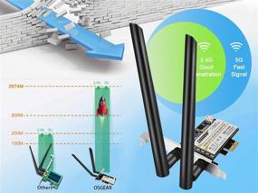 img 3 attached to 🔌 OSGEAR PCie WiFi 6 Беспроводная сетевая карта адаптер - 3000Mbps AX200NGW WLAN Bluetooth 5.0 - Двухдиапазонная 5 ГГц 2.4 ГГц - Windows 10/Linux - 4k 8k видеоигры