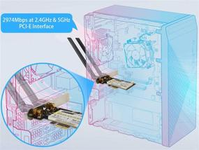 img 2 attached to 🔌 OSGEAR PCie WiFi 6 Беспроводная сетевая карта адаптер - 3000Mbps AX200NGW WLAN Bluetooth 5.0 - Двухдиапазонная 5 ГГц 2.4 ГГц - Windows 10/Linux - 4k 8k видеоигры