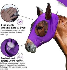 img 3 attached to 🐴 Sampson Horse Fly Mask - Horse Fly Masks with Ear Coverage, Stretchy Lycra Material, Effective Equine Fly Repellent and UV Protection - Full Size for Ponies, Cobs, and Horses