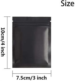 img 1 attached to 🌈 100-Pack FTREGON Smell Proof Mylar Bags in Food Container Sets - 3×3.9 Inch Resealable Flat Foil Pouch Bags with Ziplock - Double-Sided Holographic Black Color