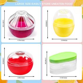 img 1 attached to 🍅 Fruit and Vegetable Storage Containers for Fridge: Set of 4 - Onion, Lemon, Tomato, and Avocado Saver/Holder/Keeper