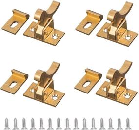 img 4 attached to Brass Heavy Duty Elbow Latch Window & Cabinet Door - 4 Pack Set with Mounting Screws for Home, Office, Cabinet & Window Doors