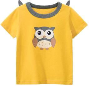 img 2 attached to JUNOAI Hedgehog Toddler Crewneck T Shirts – Girls' Tops, Tees, and Blouses