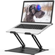 portable adjustable aluminum laptop stand with heat-vent, multi-angle computer riser for 10 to 17 inch pc notebook tablets, foldable desktop stand logo