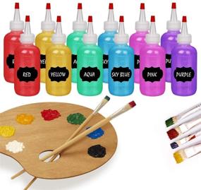 img 2 attached to 15-Pack 4 oz Empty Plastic Squeeze Bottles with Red Tip Caps - Ideal for Arts & Crafts, Glue, Multipurpose Use - Includes 15 Chalk Labels and 1 Funnel