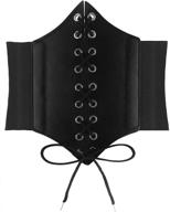 👗 women's corset belt: babycop vintage lace-up elastic waist belt, tied waspie wide belt ideal for halloween costume logo