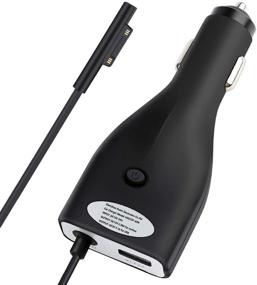 img 4 attached to Microsoft Surface Car Charger with 42W Power Supply - Compatible with Surface Pro 3/4/5/6, Surface Book, Surface Go, and Surface Laptop - Includes 5V 2.1A USB Charging Port and 5Ft Cord