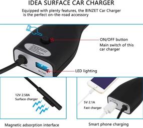 img 3 attached to Microsoft Surface Car Charger with 42W Power Supply - Compatible with Surface Pro 3/4/5/6, Surface Book, Surface Go, and Surface Laptop - Includes 5V 2.1A USB Charging Port and 5Ft Cord