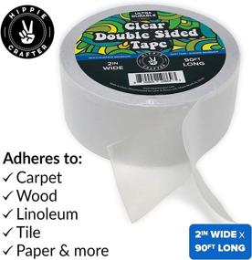 img 3 attached to 📦 Clear Double Sided Tape: Heavy Duty, Strong Adhesive, 2 inch Wide - 90FT x 2''