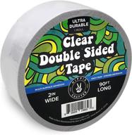 📦 clear double sided tape: heavy duty, strong adhesive, 2 inch wide - 90ft x 2'' logo