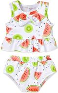 👙 adorable toddler baby girls swimsuit outfit: sleeveless two-piece summer beach bikini set logo