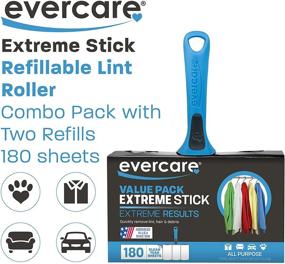 img 3 attached to 🧻 Efficient Lint Removal: Evercare Extreme Stick 180 Sheet Lint Roller in Vibrant Blue
