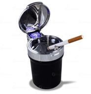 🚬 zone tech car smokeless ash tray with blue led cool light indicator - travel auto cigarette odor remover and smoke diffuser logo