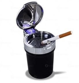 img 4 attached to 🚬 Zone Tech Car Smokeless Ash Tray with Blue LED Cool Light Indicator - Travel Auto Cigarette Odor Remover and Smoke Diffuser