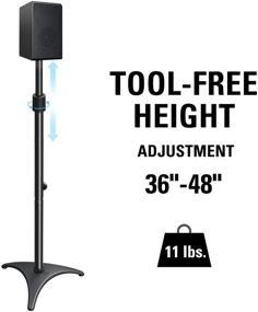 img 2 attached to Adjustable Speaker Stands by Mounting Dream - One pair of Heavy-Duty Floor Stands with Extendable Tube, 11 lbs Capacity per Stand, Height Adjustable from 35.5-48 inches (Speakers Not Included)