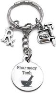 💉 keychain pharmacy syringe - technician & pharmacist logo