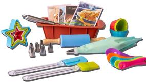 img 2 attached to 🧁 Riki's Kingdom Kids Real Baking Set: Fun 39-Piece Kit for DIY Desserts, Loaf pan, Cupcake/Muffin cups, Accessories, Decorating Kit, Recipe Book & Cookie Cutters