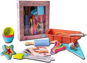 img 3 attached to 🧁 Riki's Kingdom Kids Real Baking Set: Fun 39-Piece Kit for DIY Desserts, Loaf pan, Cupcake/Muffin cups, Accessories, Decorating Kit, Recipe Book & Cookie Cutters