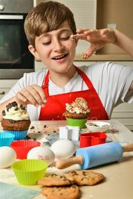 img 1 attached to 🧁 Riki's Kingdom Kids Real Baking Set: Fun 39-Piece Kit for DIY Desserts, Loaf pan, Cupcake/Muffin cups, Accessories, Decorating Kit, Recipe Book & Cookie Cutters