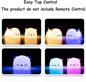 img 4 attached to Silicone Animal LED Nursery Night Lights for Kids with Touch Sensor - Portable & Rechargeable Baby Cute Night Light for Infants or Toddlers - Color Changing Bright Night Lamp - Ideal Baby Gift