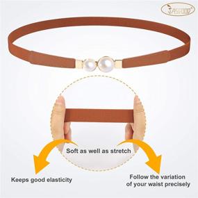 img 2 attached to 💎 JASGOOD Women's Elastic Fashion Double Pearls Accessories and Belts - Enhance Your Style