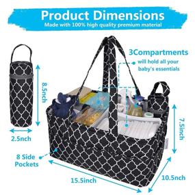 img 3 attached to Versatile BAGLHER Baby Diaper Caddy Organizer: Spacious Storage Rack, Kindergarten Box & Portable Car Storage