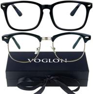 voglon 2-pack blue light blocking glasses for computer screen gaming - gamma ray blocking, oversized half frame round - small face anti glare uv eyestrain/filter for women and men logo