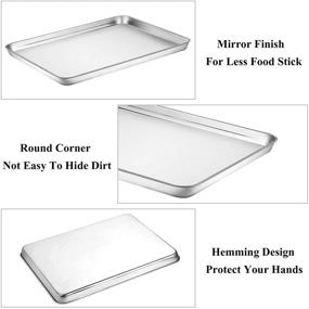 img 2 attached to 🍪 Deedro Baking Sheet and Rack Set [2 Sheets + 2 Racks], Stainless Steel Half Sheets Baking Pan with Oven Tray and Cooling Rack, 16 x 12 x 1 Inch, Heavy Duty, Non-toxic, Easy to Clean