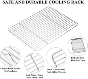 img 1 attached to 🍪 Deedro Baking Sheet and Rack Set [2 Sheets + 2 Racks], Stainless Steel Half Sheets Baking Pan with Oven Tray and Cooling Rack, 16 x 12 x 1 Inch, Heavy Duty, Non-toxic, Easy to Clean