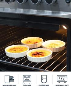 img 1 attached to 🍮 Taeochiy 8 Oz Creme Brulee Ramekins - Oven Safe Porcelain Baking Dishes, Round Tart Pan Set of 6 in White - Ideal for Fluted Mini Quiches and Desserts