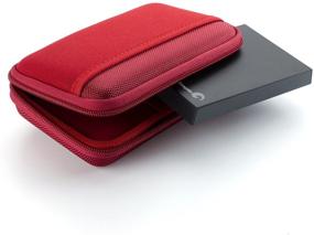 img 3 attached to 🔴 Portable EVA Hard Drive Carrying Case Pouch - Drive Logic DL-64-RED, Red