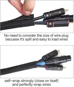 img 3 attached to 🔌 Алекс Тех 10 футов - 1/2 дюйма Защита проводов Шланг кабеля Рукав для USB-кабеля силовой кабель аудио-видео кабель - предотвращение перекусывания кошками кабелей - черный