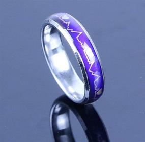 img 1 attached to 💍 Revitalize Love with the 2 Pcs 6MM Comfort Fit Stainless-Steel Color Changing Heart Mood Ring - Ideal for Wedding, Anniversary, and Promise