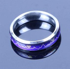 img 2 attached to 💍 Revitalize Love with the 2 Pcs 6MM Comfort Fit Stainless-Steel Color Changing Heart Mood Ring - Ideal for Wedding, Anniversary, and Promise