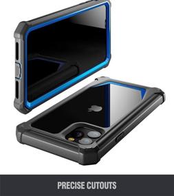 img 1 attached to 📱 Poetic Guardian Series iPhone 11 Pro Max Case, Full-Body Shockproof Rugged Clear Bumper Cover with Built-in Screen Protector, Blue/Clear - Designed for Apple iPhone 11 Pro Max (2019), 6.5 Inch