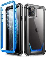 📱 poetic guardian series iphone 11 pro max case, full-body shockproof rugged clear bumper cover with built-in screen protector, blue/clear - designed for apple iphone 11 pro max (2019), 6.5 inch logo