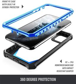 img 2 attached to 📱 Poetic Guardian Series iPhone 11 Pro Max Case, Full-Body Shockproof Rugged Clear Bumper Cover with Built-in Screen Protector, Blue/Clear - Designed for Apple iPhone 11 Pro Max (2019), 6.5 Inch