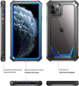 img 3 attached to 📱 Poetic Guardian Series iPhone 11 Pro Max Case, Full-Body Shockproof Rugged Clear Bumper Cover with Built-in Screen Protector, Blue/Clear - Designed for Apple iPhone 11 Pro Max (2019), 6.5 Inch