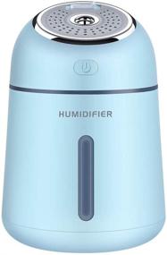 img 4 attached to 💦 g-JACK Portable Mini USB Humidifier with Fan, LED Light, Quiet Operation - 330ml Ultrasonic Cool Mist Humidifier for Bedroom, Office, Desktop Use (Blue, USB Power Supply)