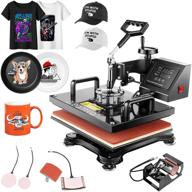 5 in 1 heat press combo: ultimate multifunctional sublimation machine - t-shirt, hat, cap, mug, plate - 15 x 12 inch logo