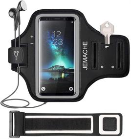 img 4 attached to 🏋️ JEMACHE Gym Running Workouts Armband for Samsung Galaxy S10+/S9+/S8+ with Key Holder - Black