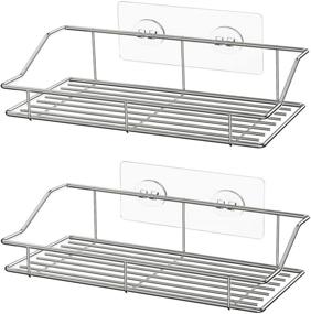 img 4 attached to 🚿 SMARTAKE 2-Pack Shower Caddy: Wall-Mounted Adhesive Bathroom Shelf for Strong, Drill-Free Storage - Stainless Steel Organizers (9.9 Inches), Silver