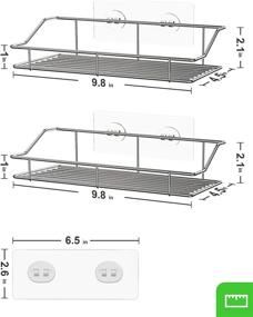 img 1 attached to 🚿 SMARTAKE 2-Pack Shower Caddy: Wall-Mounted Adhesive Bathroom Shelf for Strong, Drill-Free Storage - Stainless Steel Organizers (9.9 Inches), Silver