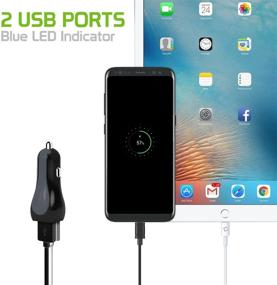 img 2 attached to 🚗 High-Speed Charging Dual USB Car Charger with 4ft Micro USB Cable for Samsung Galaxy Express Prime3, J3 Achieve, J3 Star, Amp Prime 3, J7 (2017), J7 Perx, J7 V